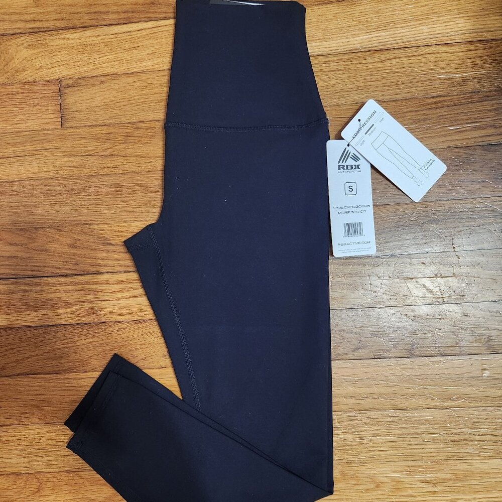 Women's RBX Active Ankle Length Medium Compression Leggings - Small - Black
